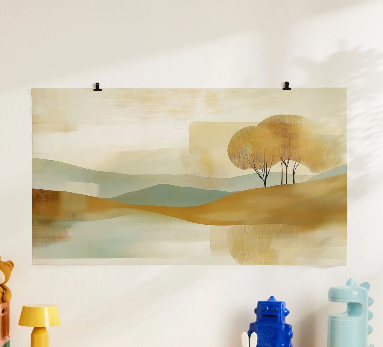 Paysage abstrait aux couleurs chaudes poster de Imagine