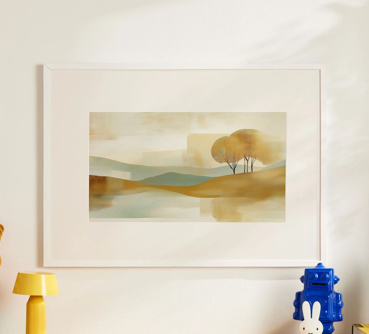 Paysage abstrait aux couleurs chaudes poster de Imagine