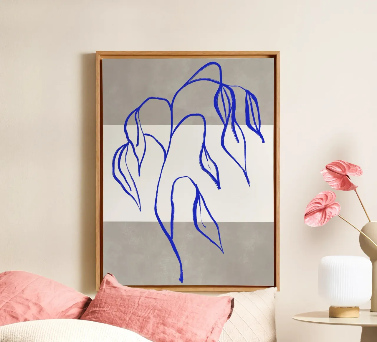 Blue Botanic No 6 tela con Cornice a cassetta da treechild