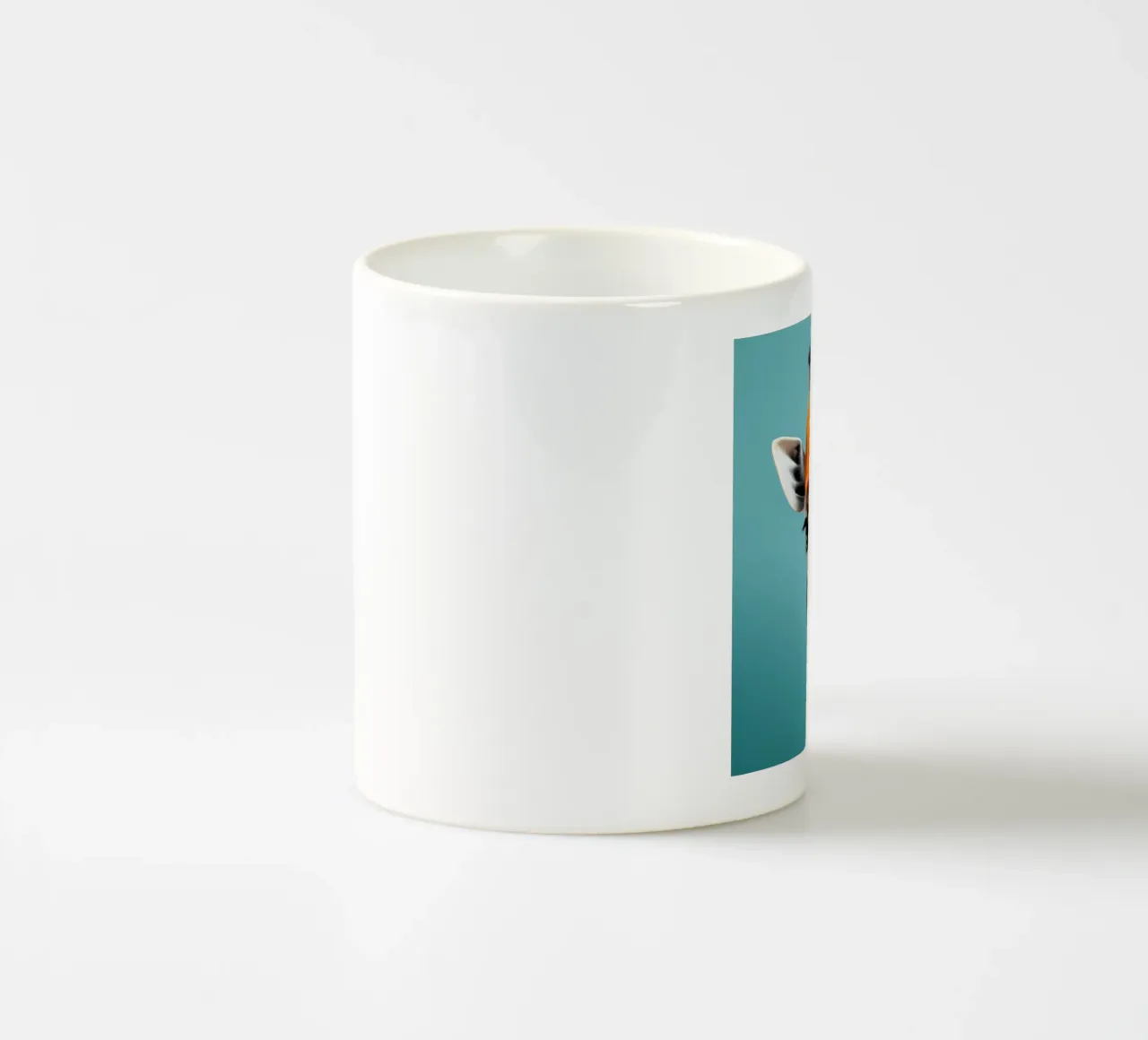Quirky Giraffe with Orange Hat | Fun Animal Wall Art ceramic mug by FlexiDesignsByK