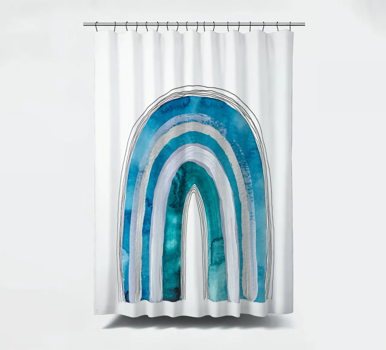 Alina Buffiere - Abstractober - Regenbogen tenda da doccia da The Artcircle