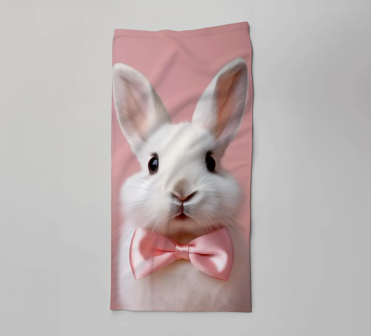 Adorabile coniglietto con fiocco rosa | Animale stravagante da parete asciugamano da bagno da FlexiDesignsByK