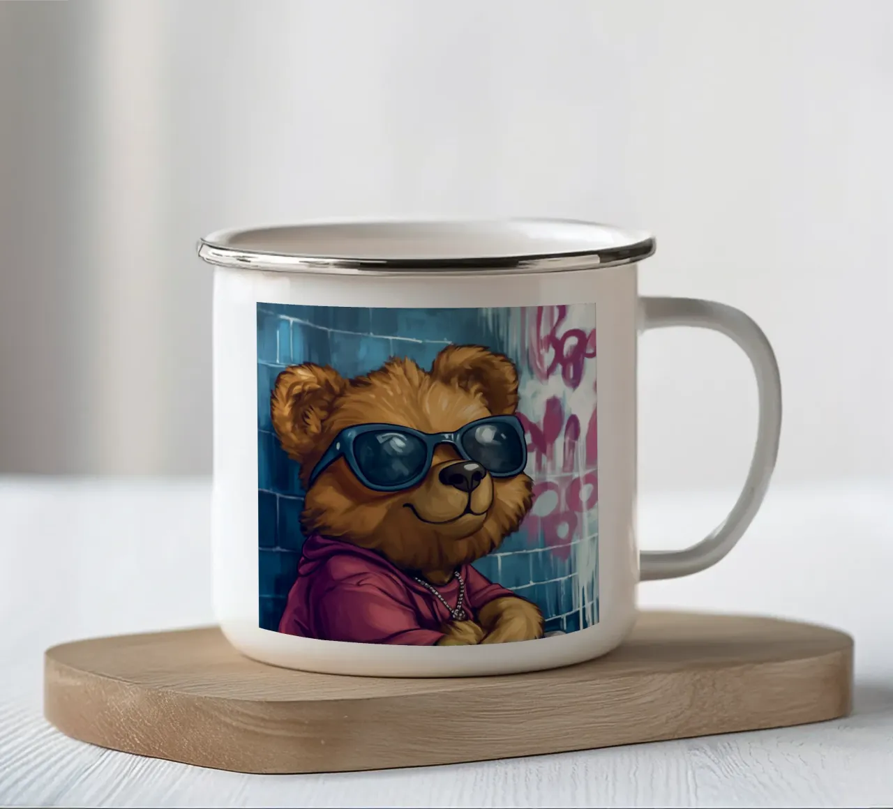 Orso rapper tazza in smalto da Motivate-Today