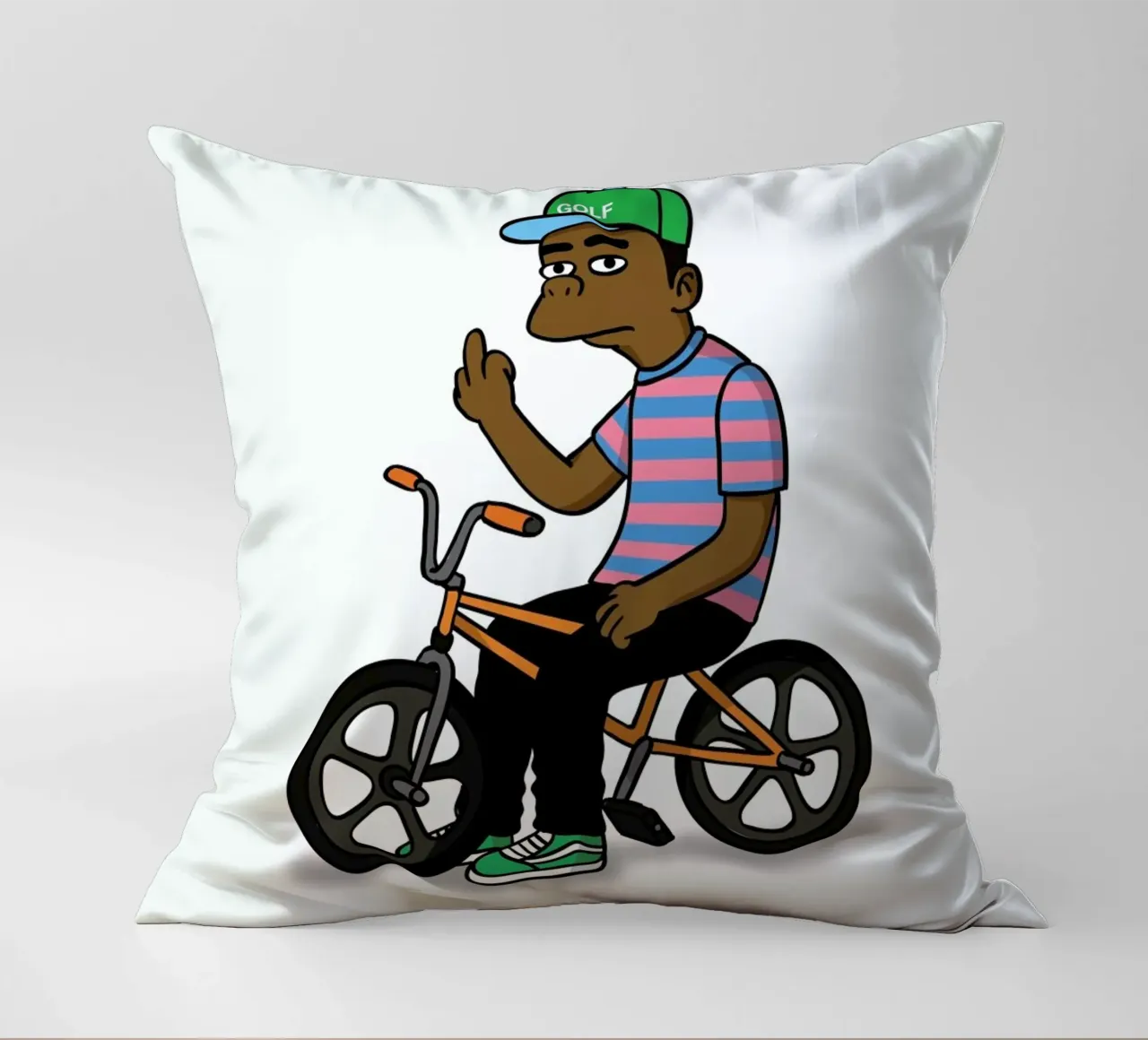 Tyler Gives A fXCK decorative cushion by Zhi Yun Zhang