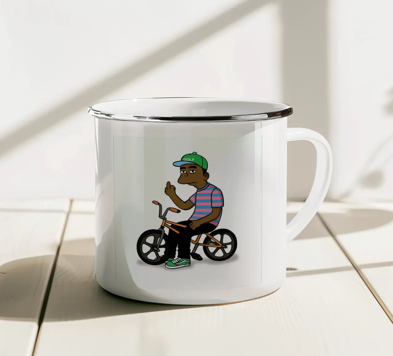 Tyler Gives A fXCK mug en émail de Zhi Yun Zhang