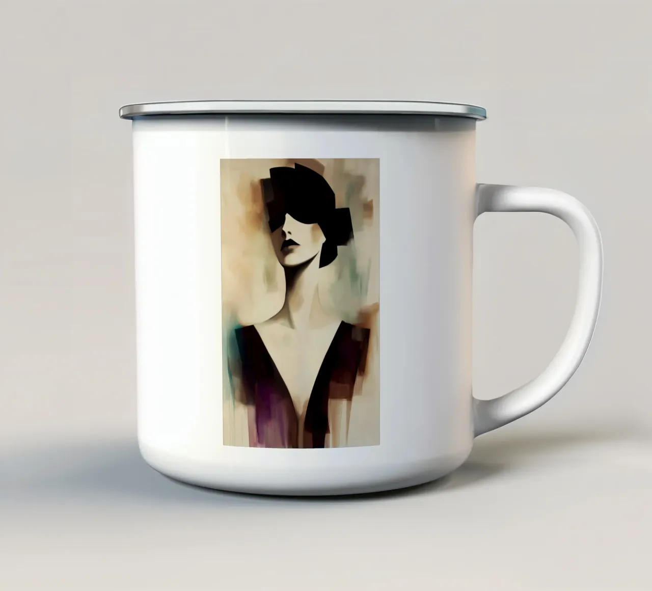 Ritratto di donna tazza in smalto da Imagine