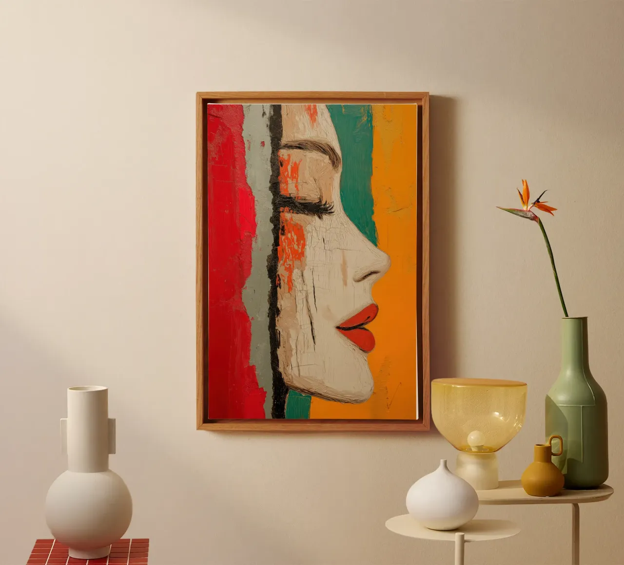 Abstract vrouwen gezicht canvas van Imagine