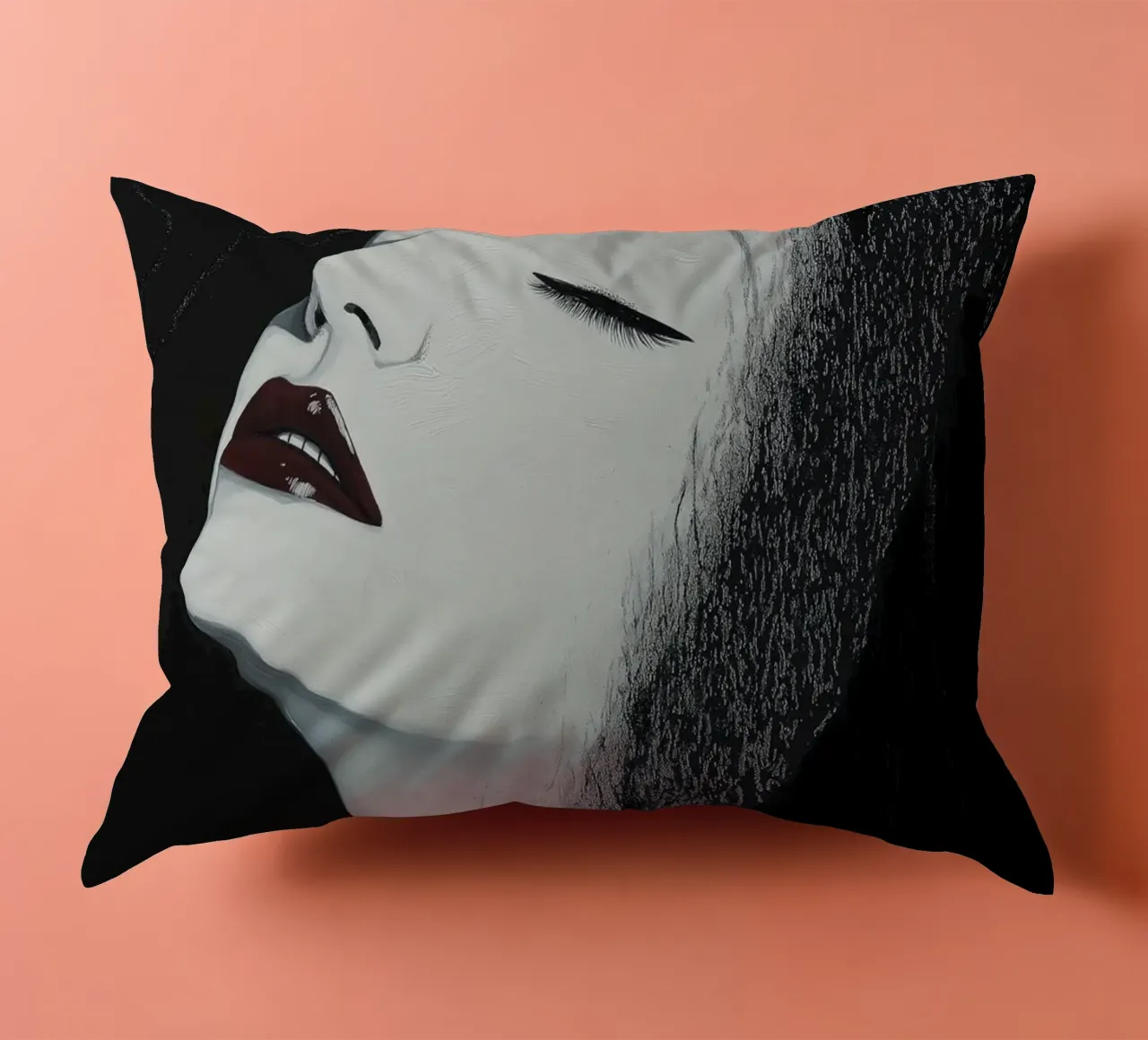 Ritratto femminile in bianco e nero cuscino da Imagine