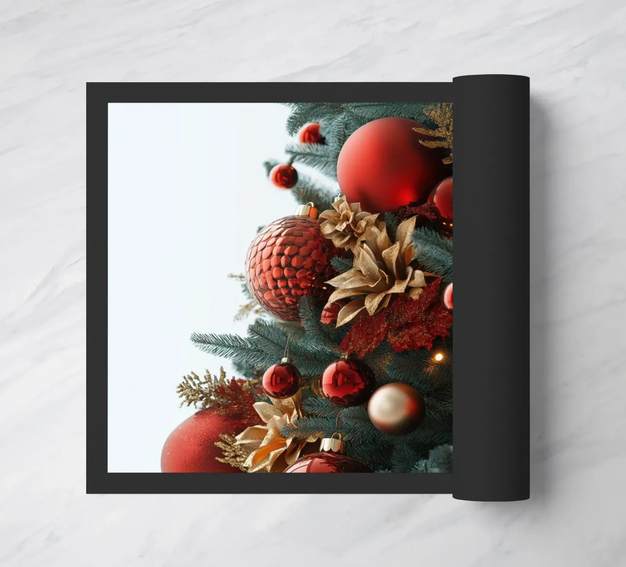 Albero di Natale con palline rosse zerbino da Imagine