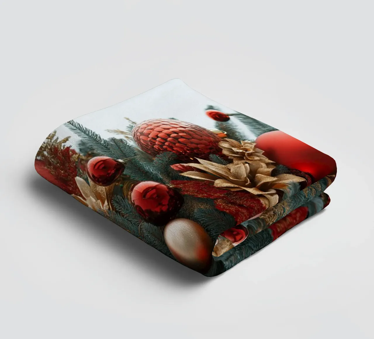 Árbol de Navidad con bolas rojas toalla de baño de Imagine