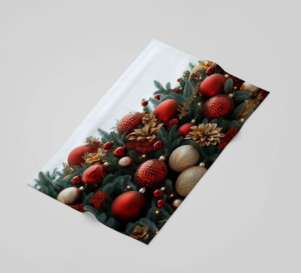 Albero di Natale con palline rosse telo mare da Imagine