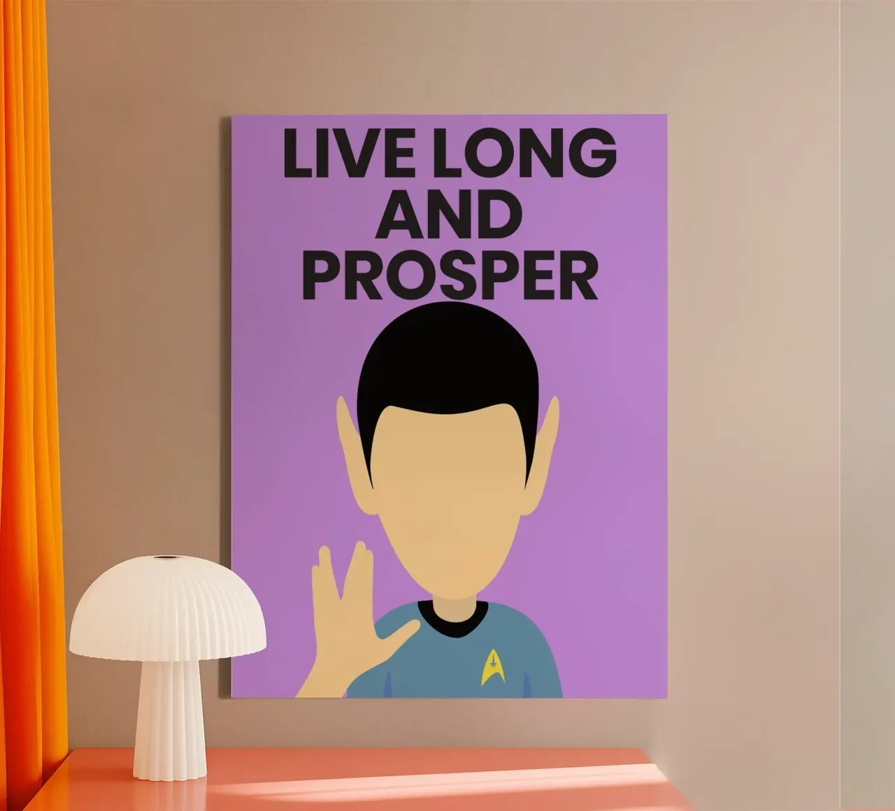 "Leef lang en welvarend' - Iconische popcultuur canvas met Baklijst van Studio Mooodz