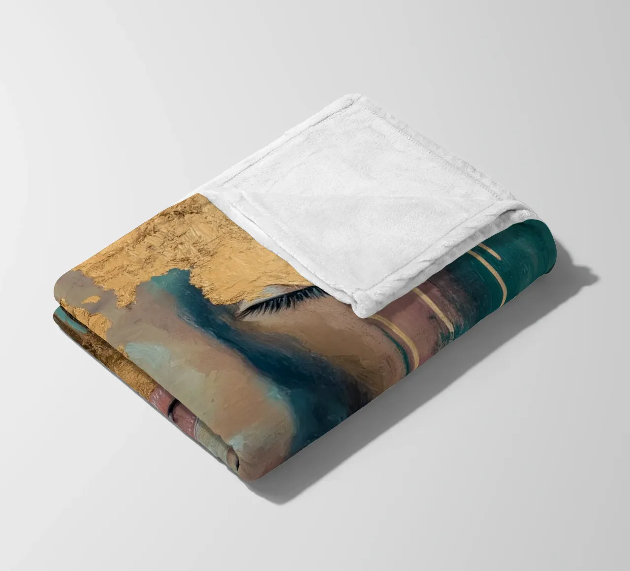 Ritratto femminile con oro coperta in pile da Imagine