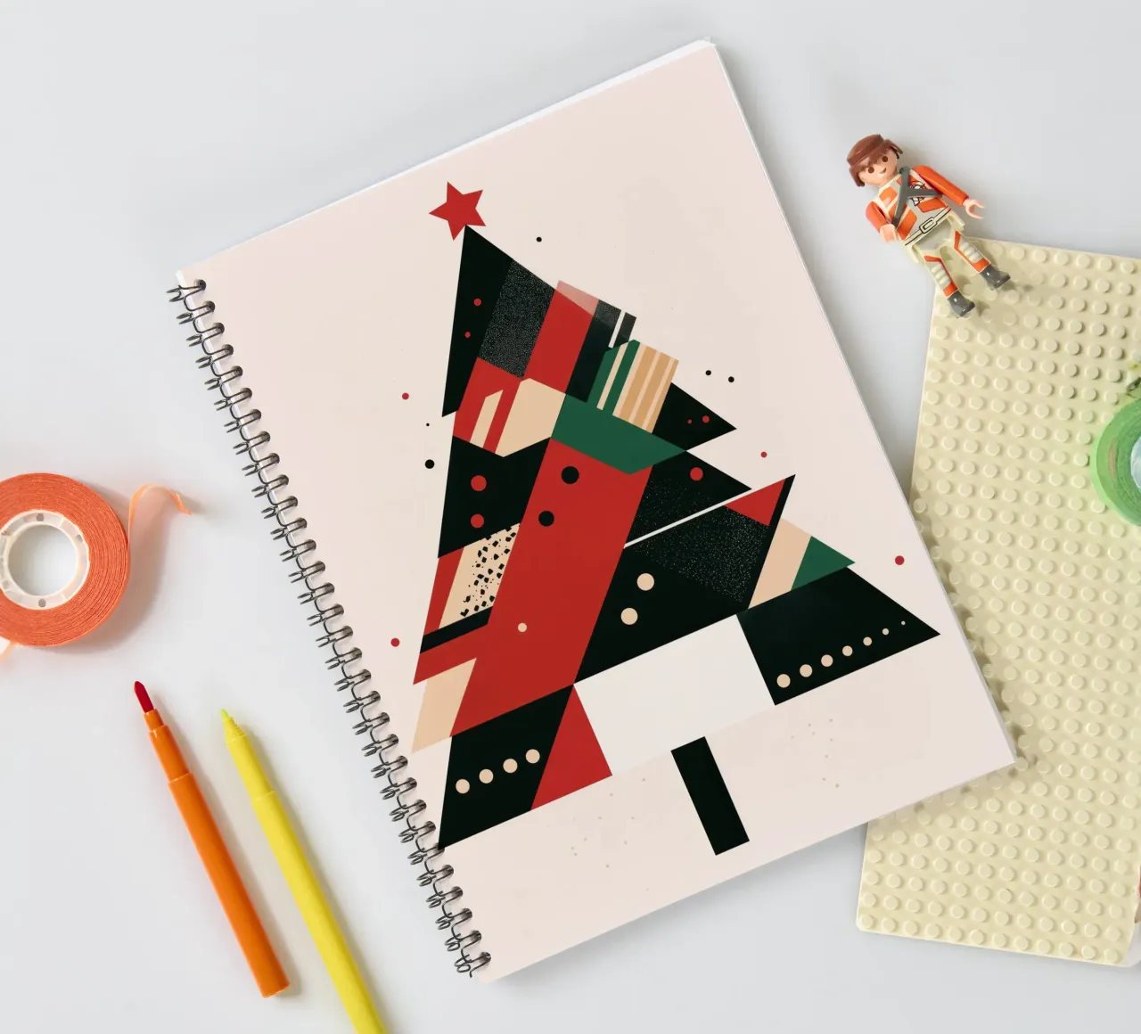 Abstract Christmas tree spiral notebook by Imagine