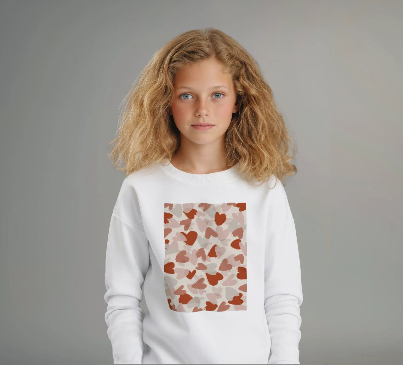 Pastel Hearts Pattern felpa bambino da treechild