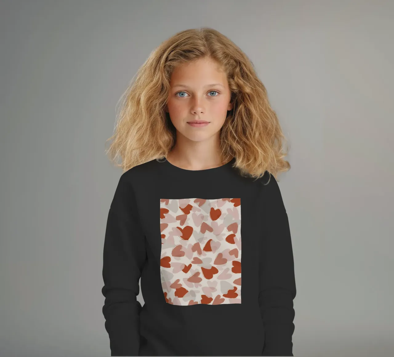 Pastel Hearts Pattern felpa bambino da treechild