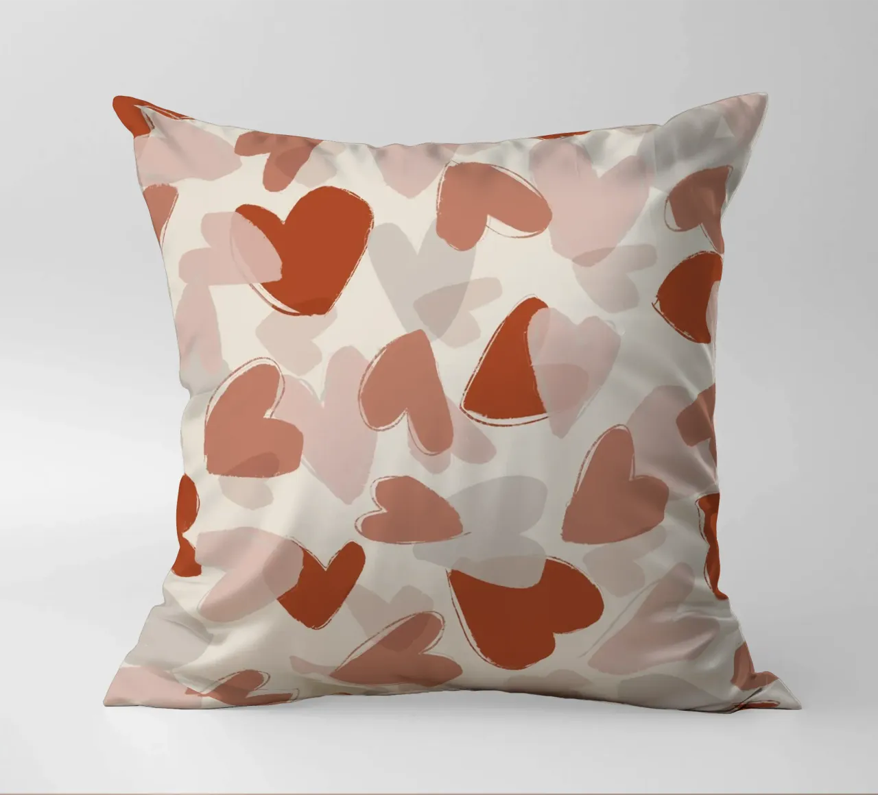 Pastel Hearts Pattern decorative cushion by treechild