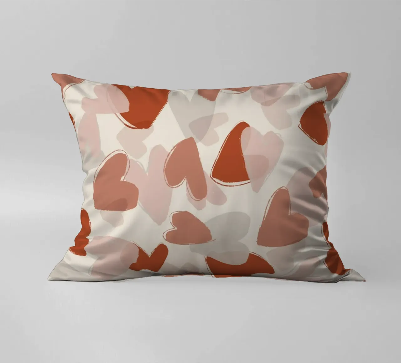 Pastel Hearts Pattern decorative cushion by treechild