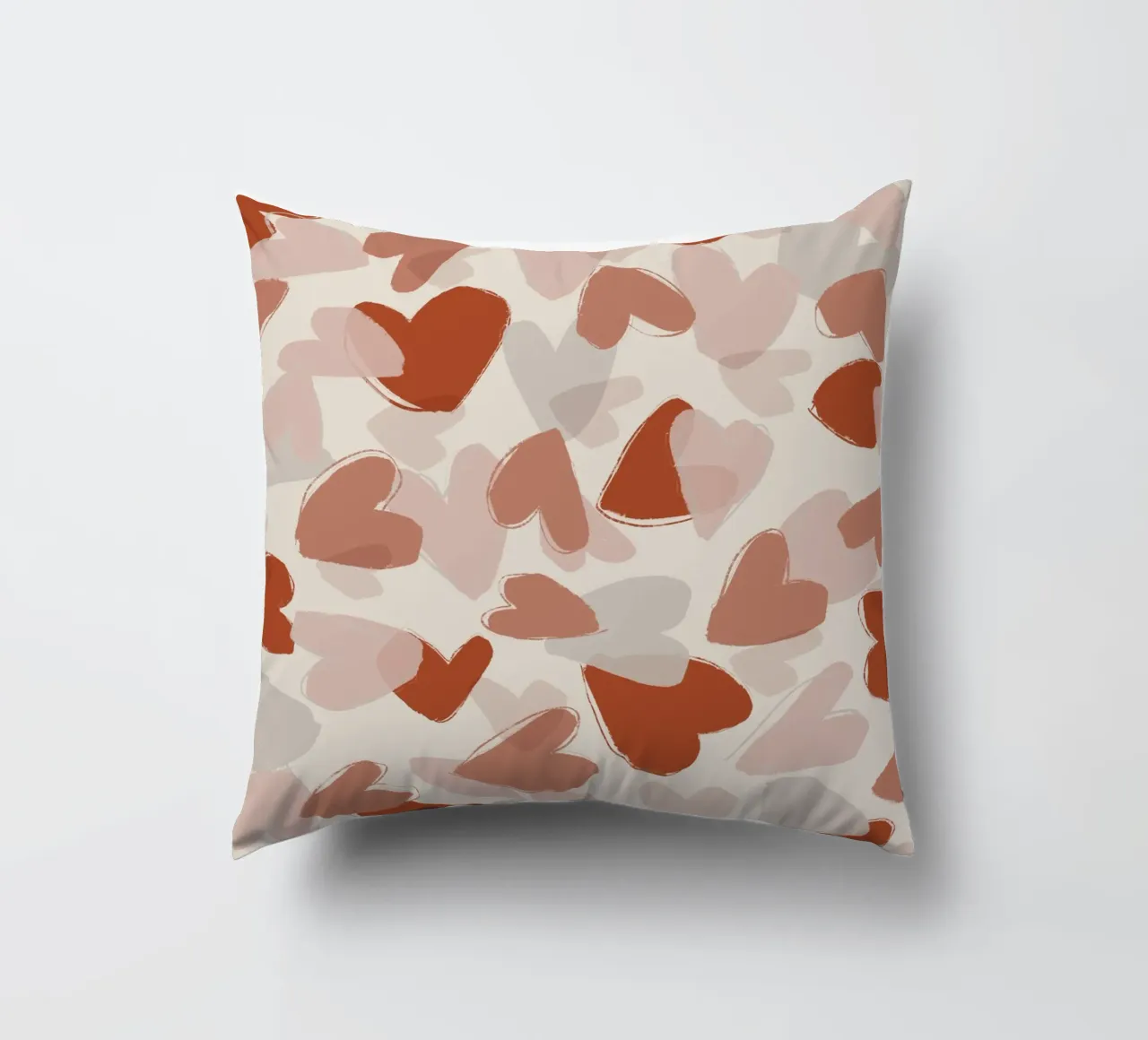 Pastel Hearts Pattern decorative cushion by treechild