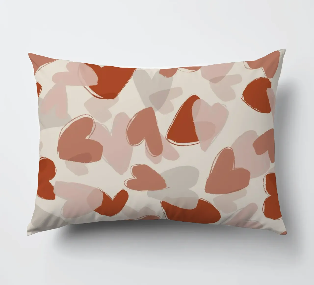 Pastel Hearts Pattern decorative cushion by treechild