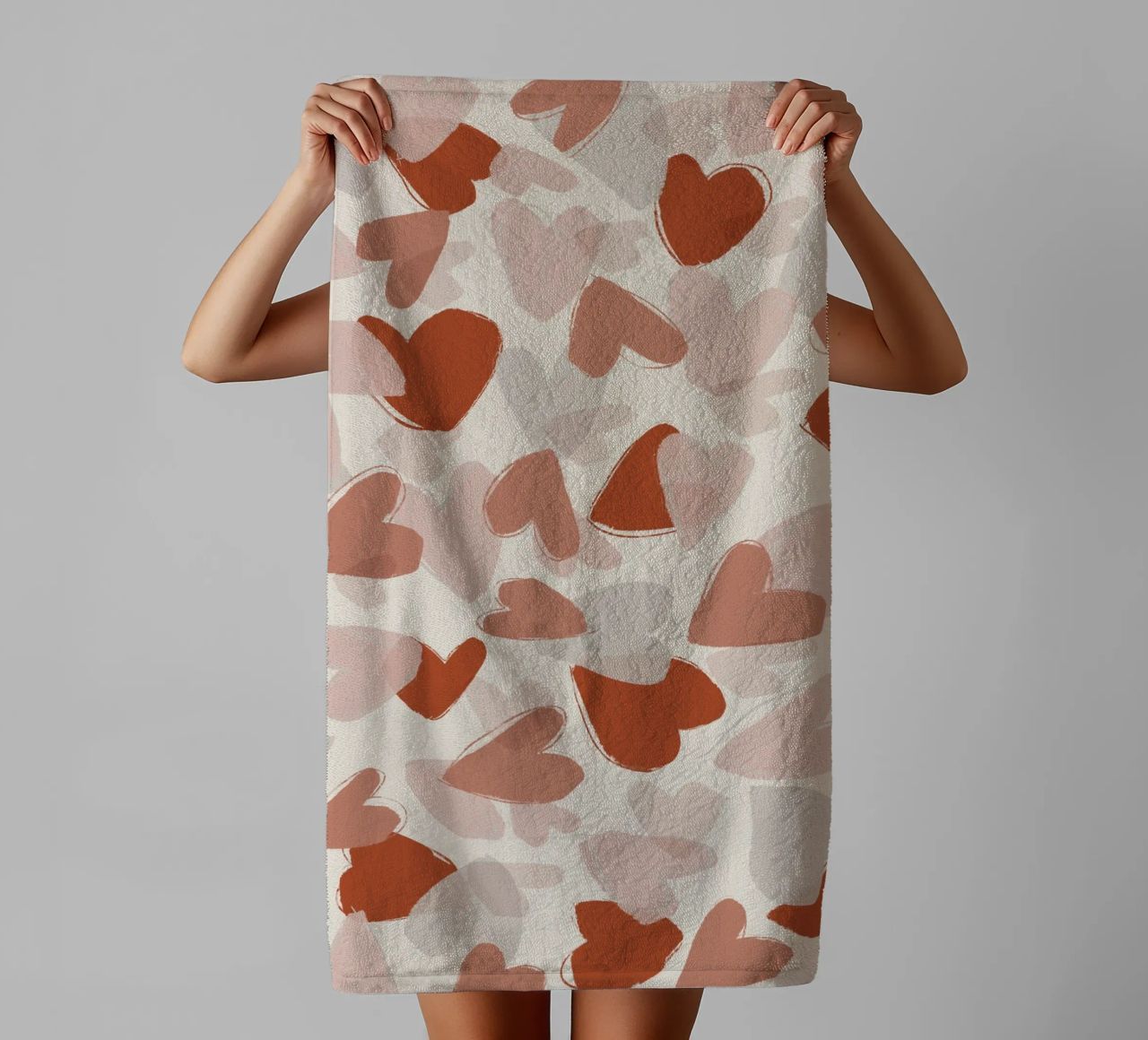 Pastel Hearts Pattern asciugamano da bagno da treechild