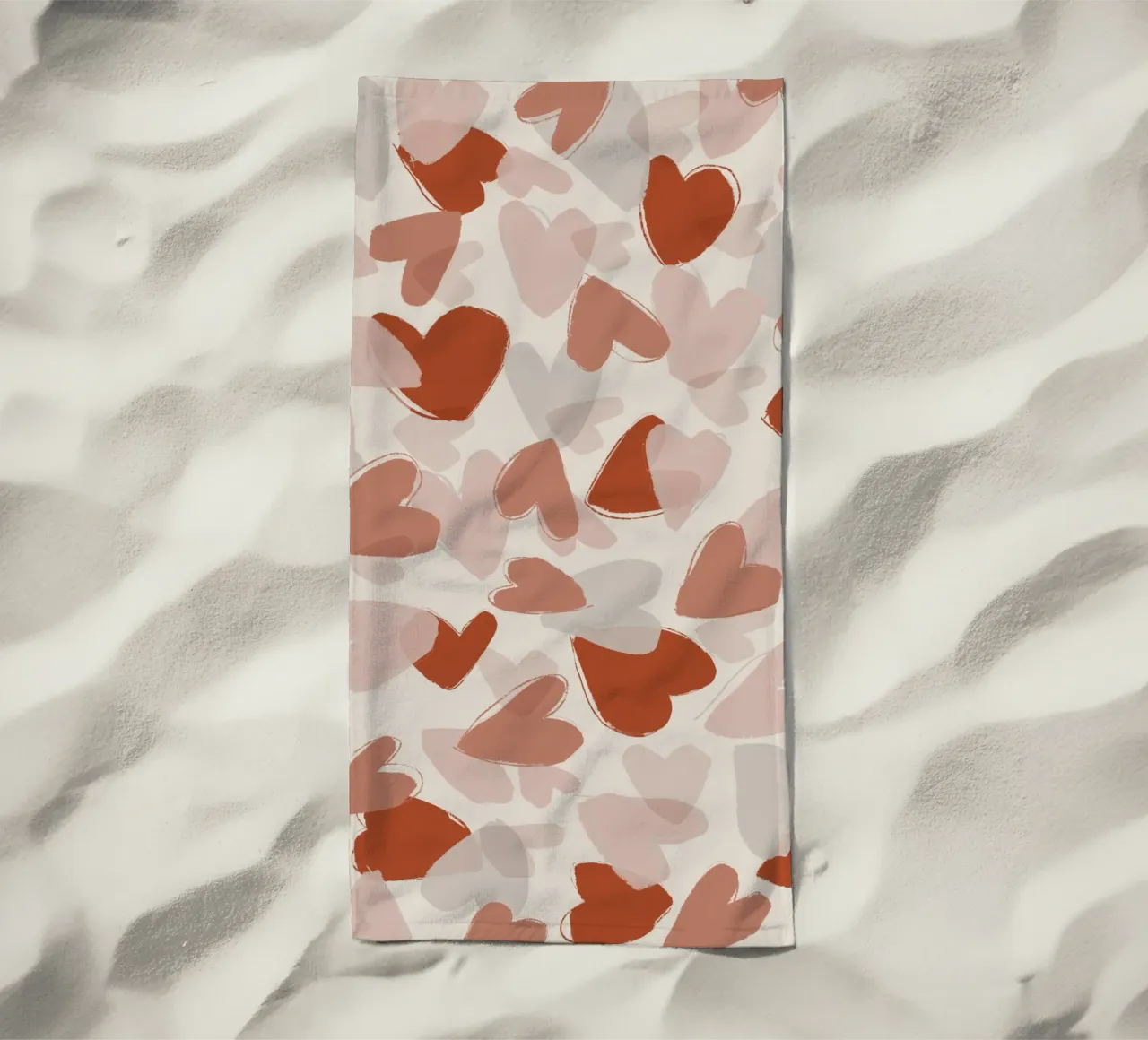 Pastel Hearts Pattern telo mare da treechild