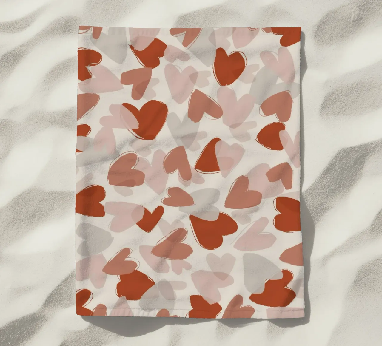 Pastel Hearts Pattern telo mare da treechild