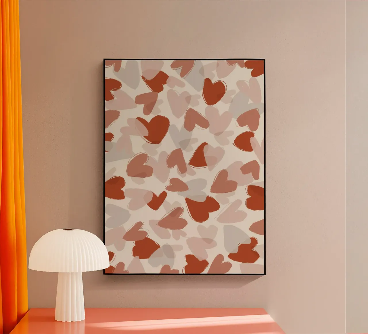 Pastel Hearts Pattern acrylic glass by treechild