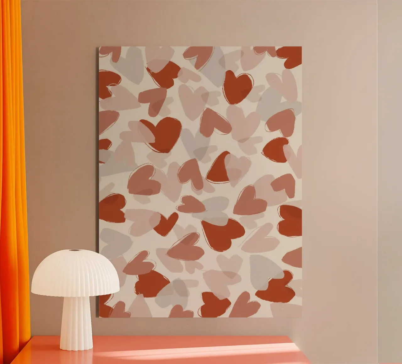 Pastel Hearts Pattern alluminio dibond da treechild