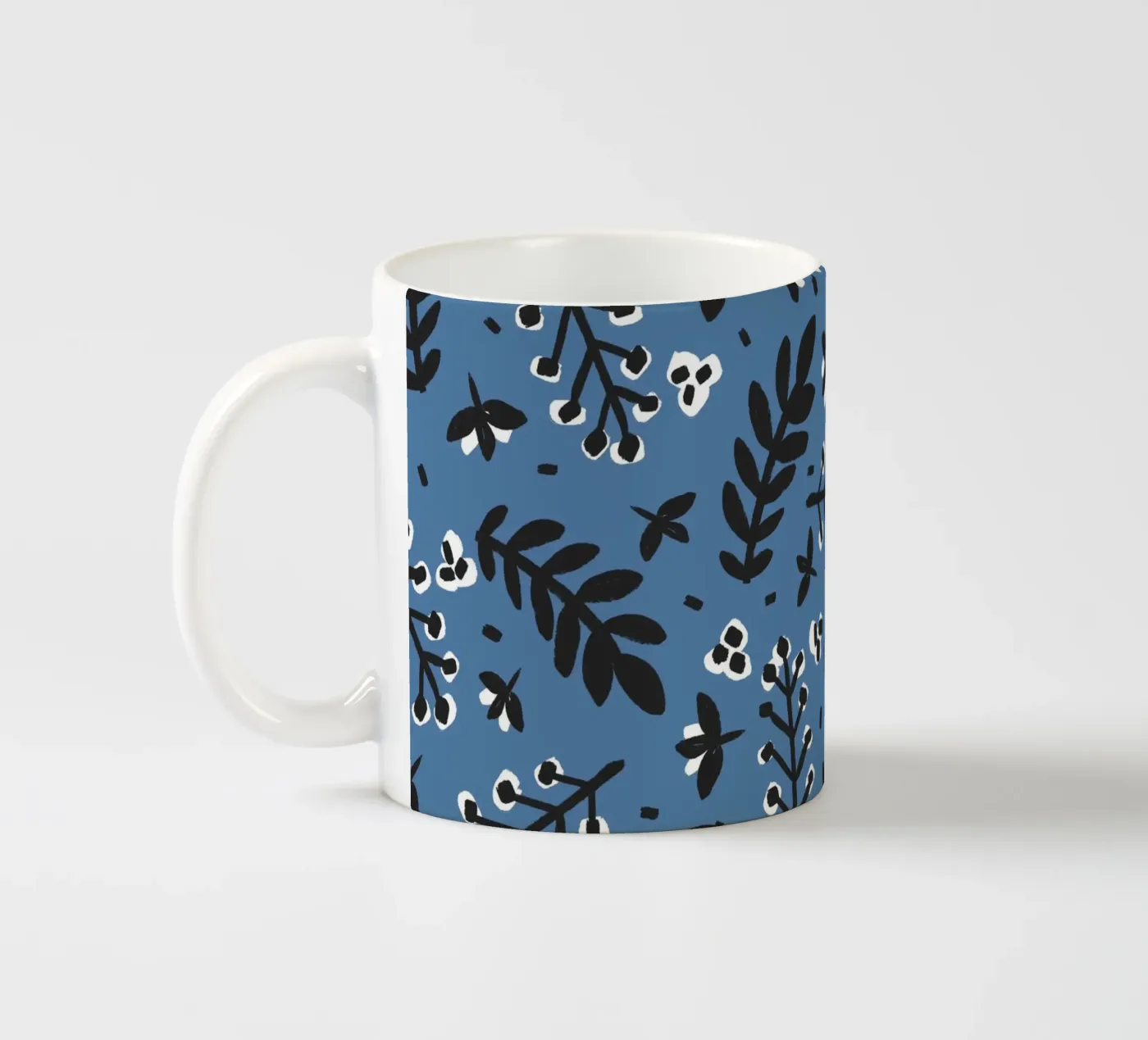 Blue Pattern ceramic mug by treechild