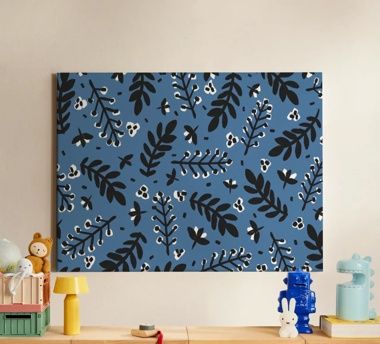 Blue Pattern tela con Cornice a cassetta da treechild