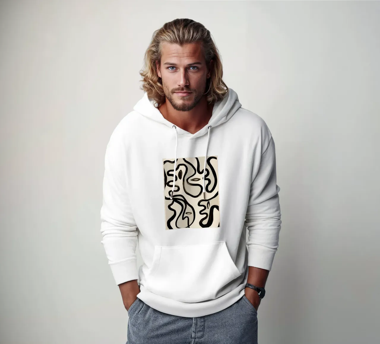 Linea astratta 249 felpa con cappuccio da ThingDesign