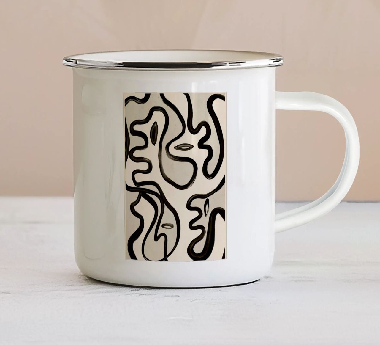 Linea astratta 249 tazza in smalto da ThingDesign