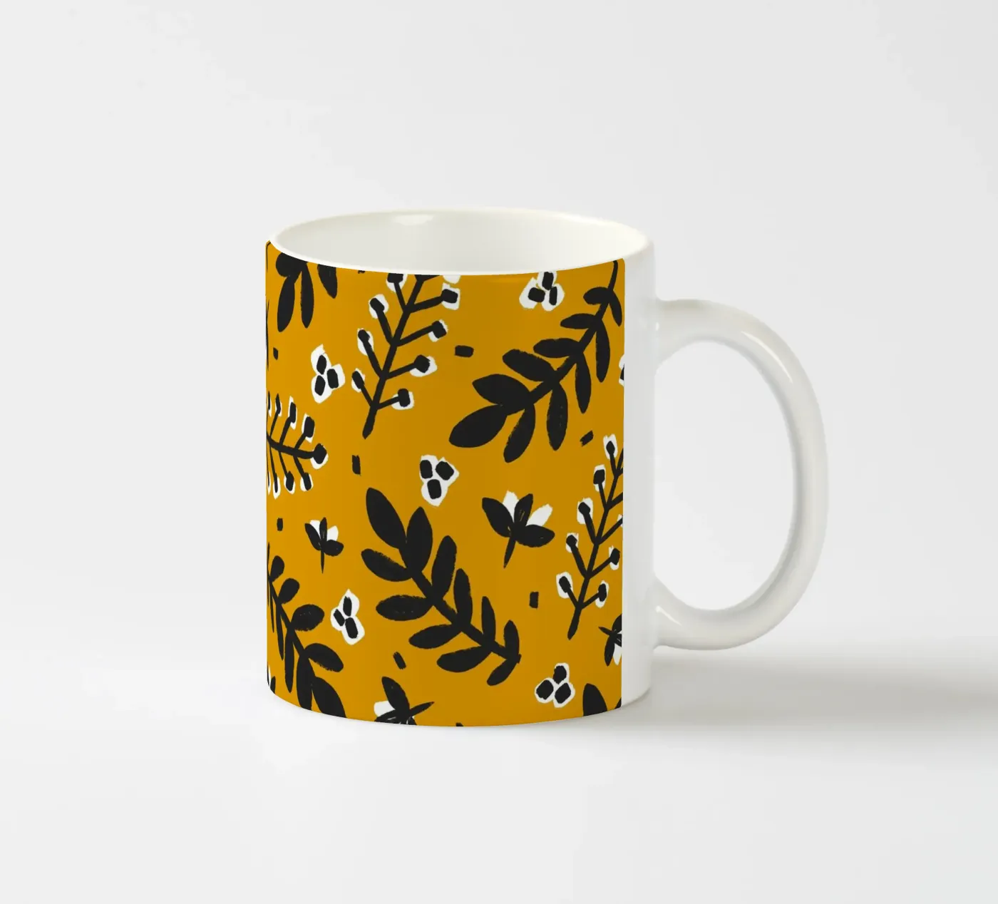 Yellow Pattern ceramic mug by treechild