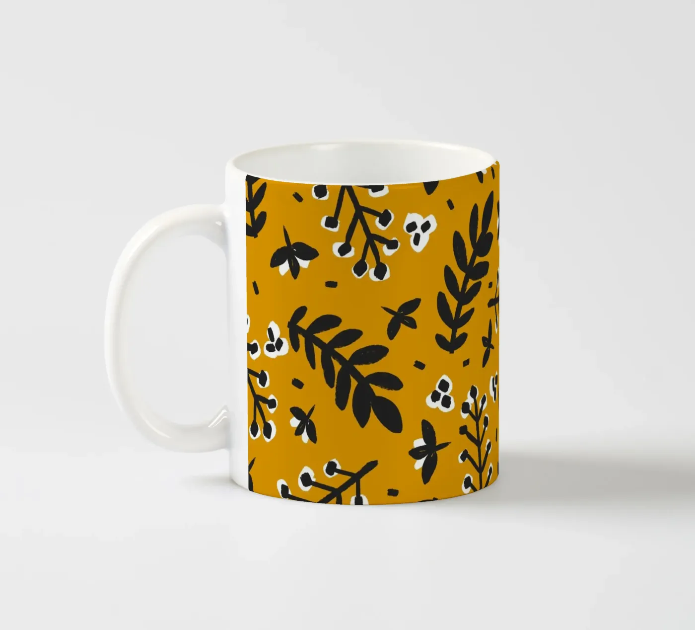 Yellow Pattern ceramic mug by treechild