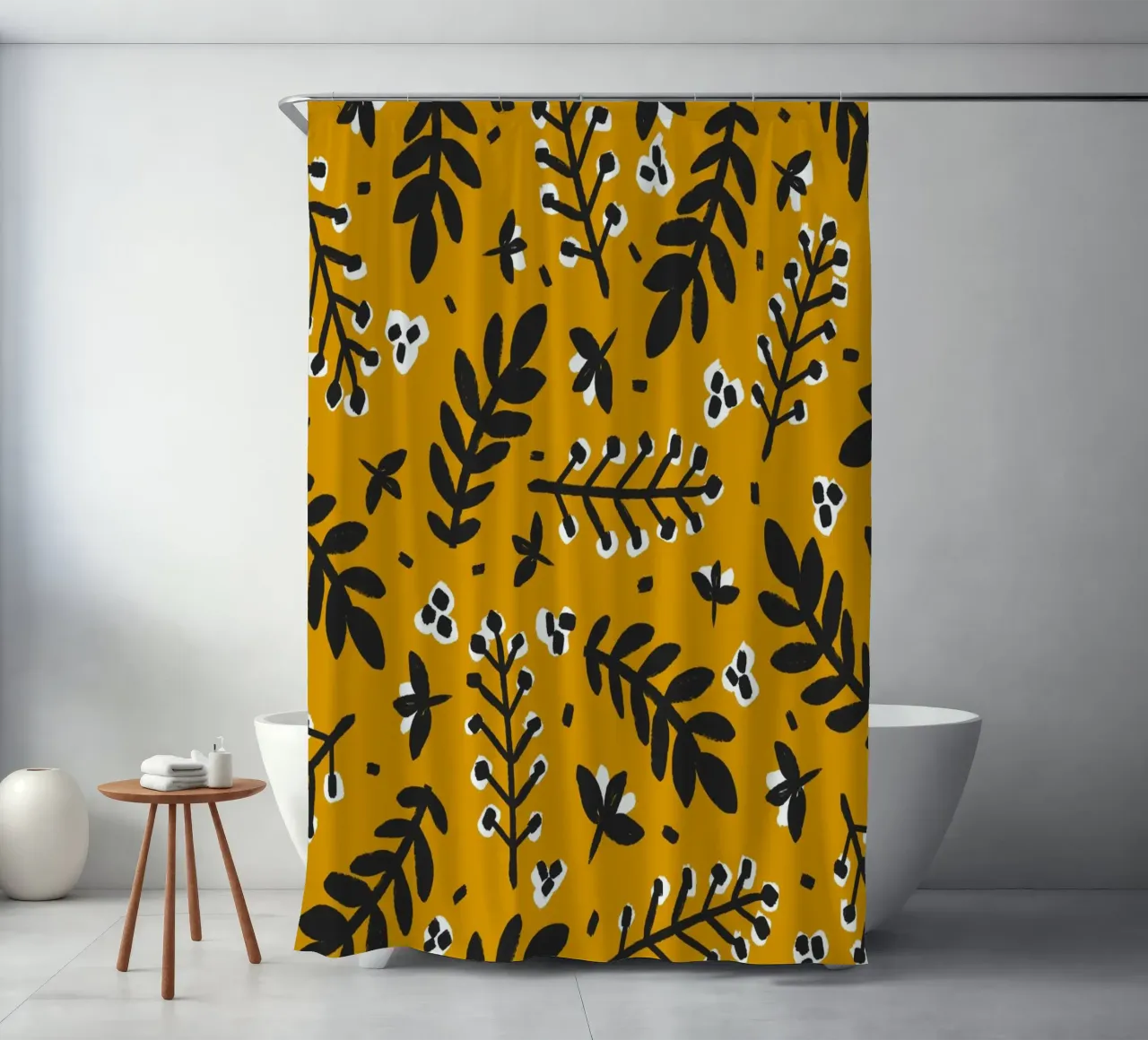 Yellow Pattern tenda da doccia da treechild