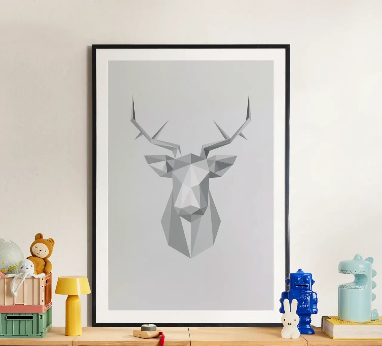 Stag poster con telaio in alluminio da Emerybloom