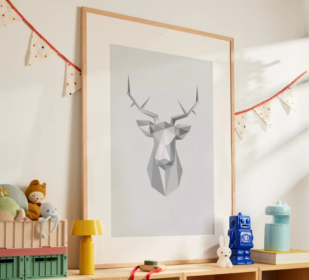 Stag poster con telaio in alluminio da Emerybloom