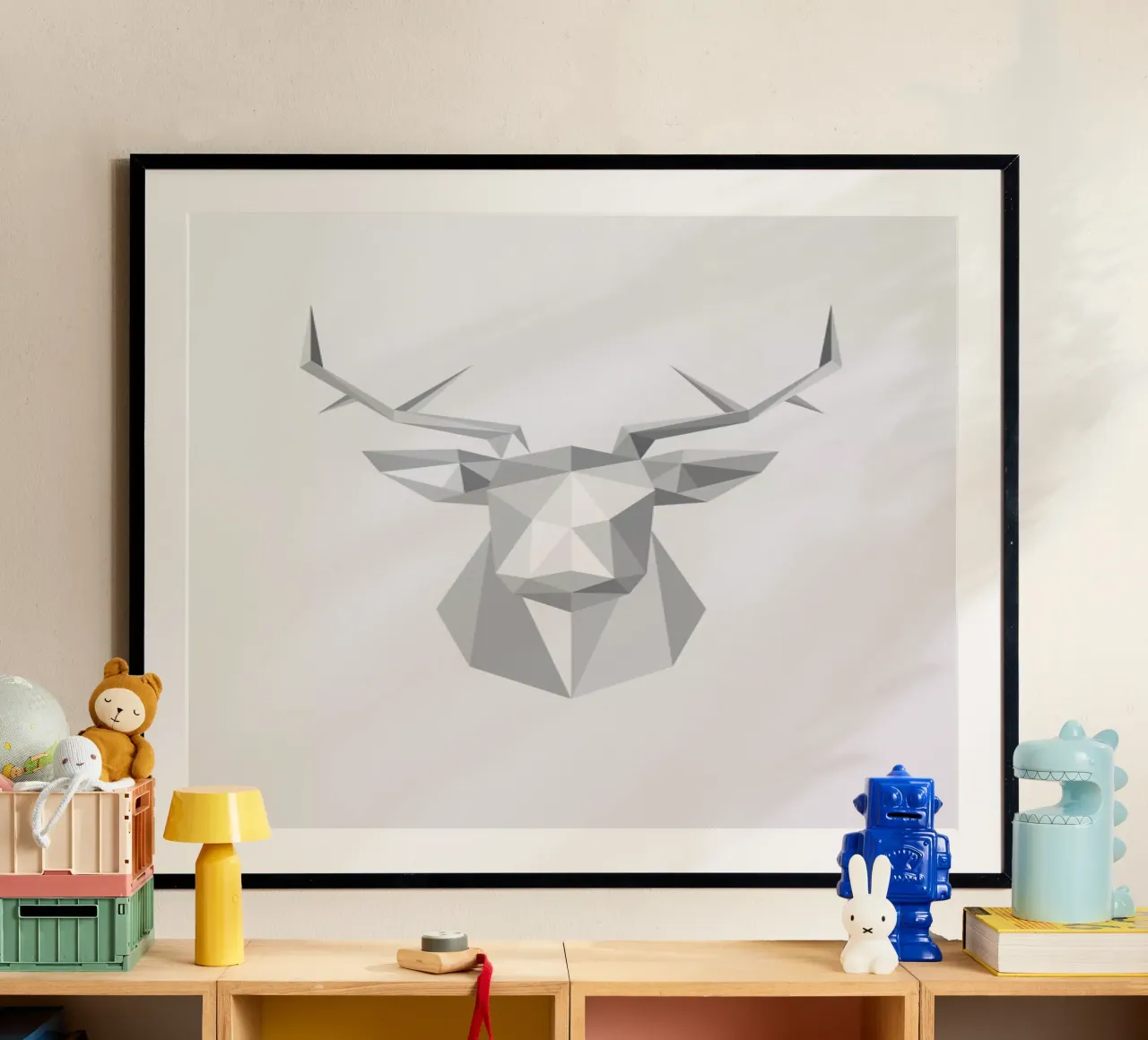 Stag poster con telaio in alluminio da Emerybloom