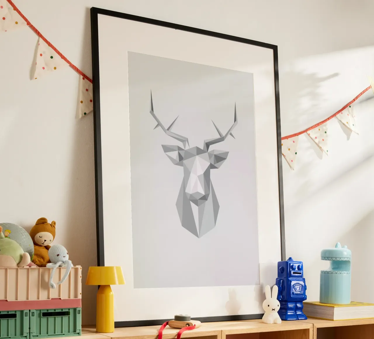 Stag poster con telaio in alluminio da Emerybloom