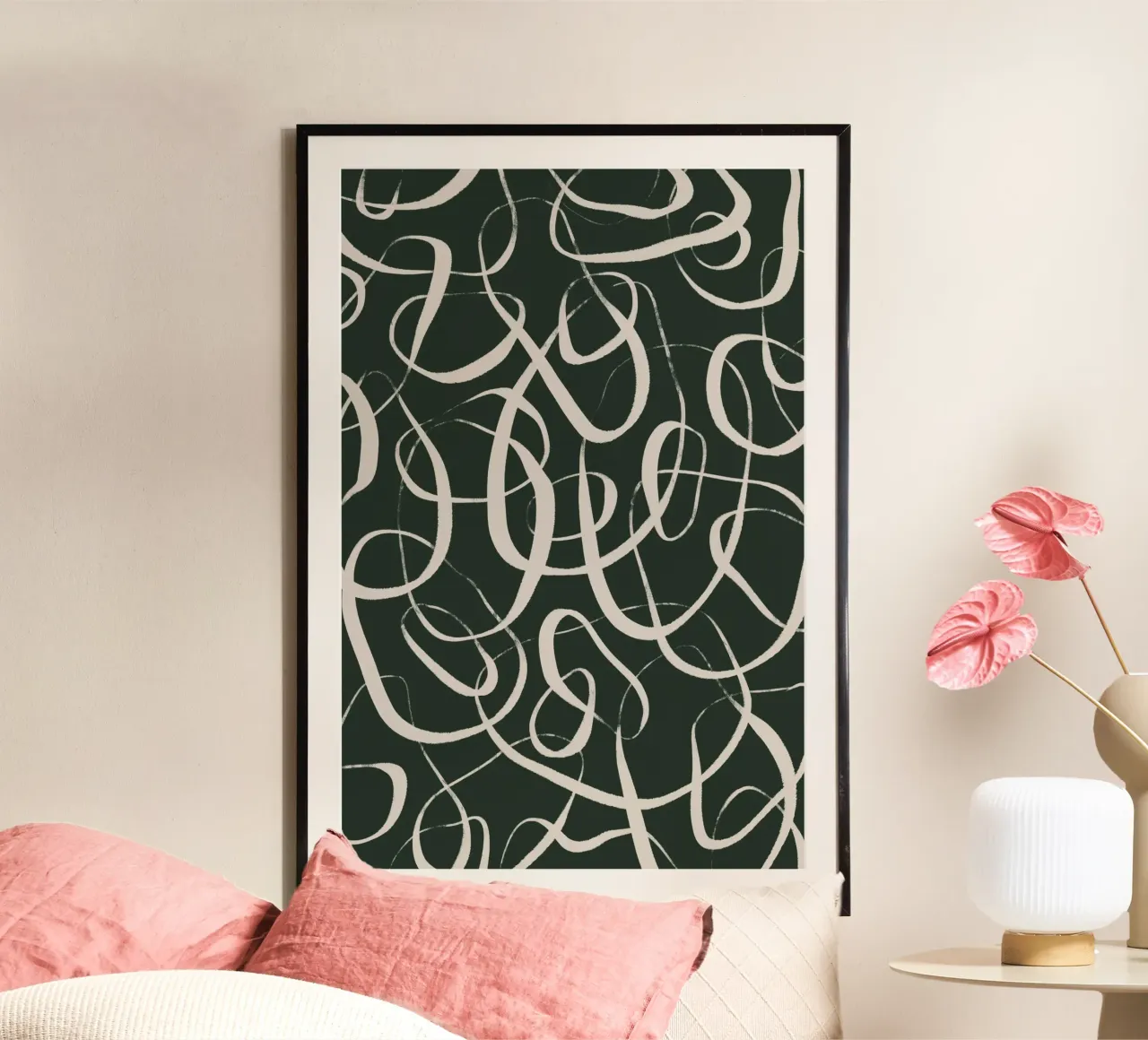 Circle Pattern poster con telaio in alluminio da treechild