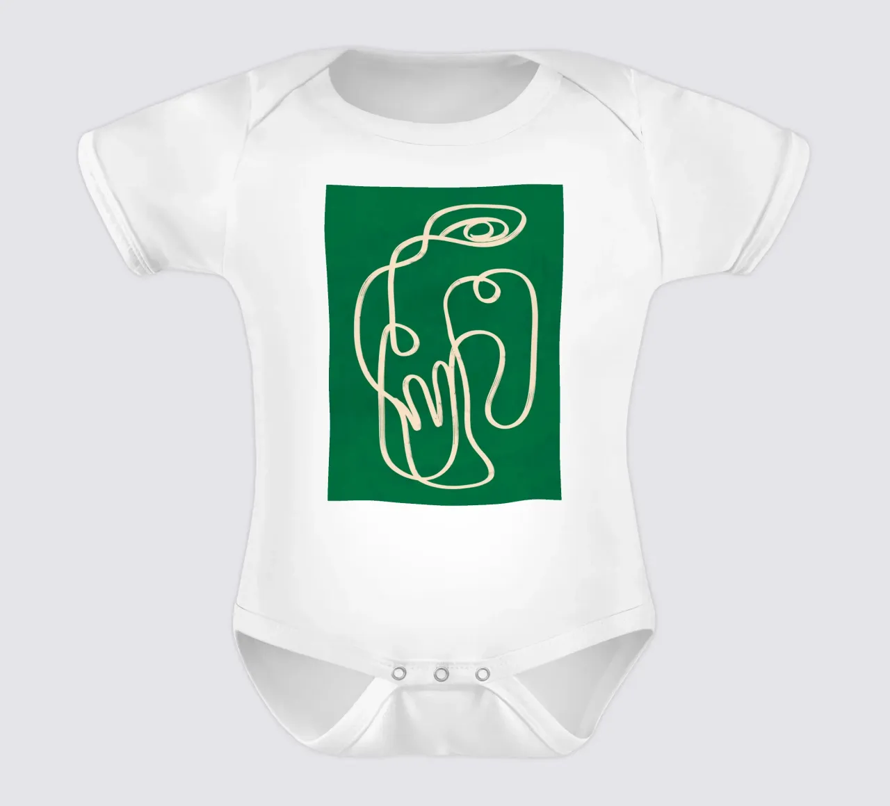 Abstract line art 230 short-sleeve baby romper by ThingDesign