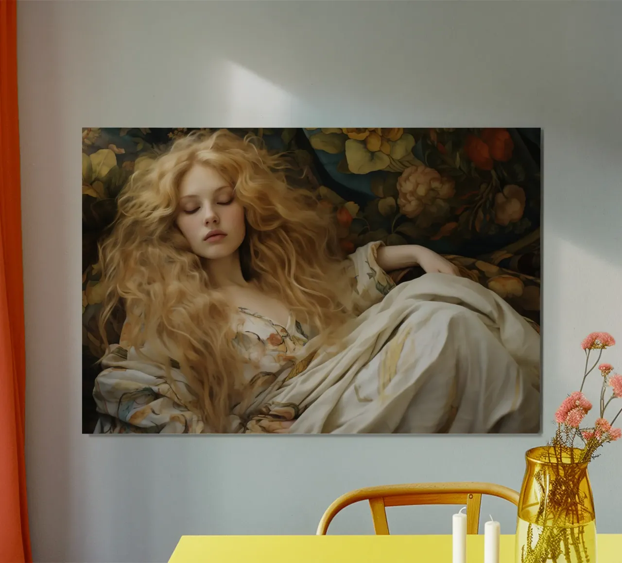 Sognando Klimt | Ritratto romantico di donna poster da Autofocus