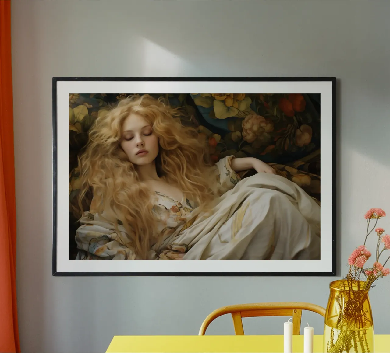 Sognando Klimt | Ritratto romantico di donna poster da Autofocus