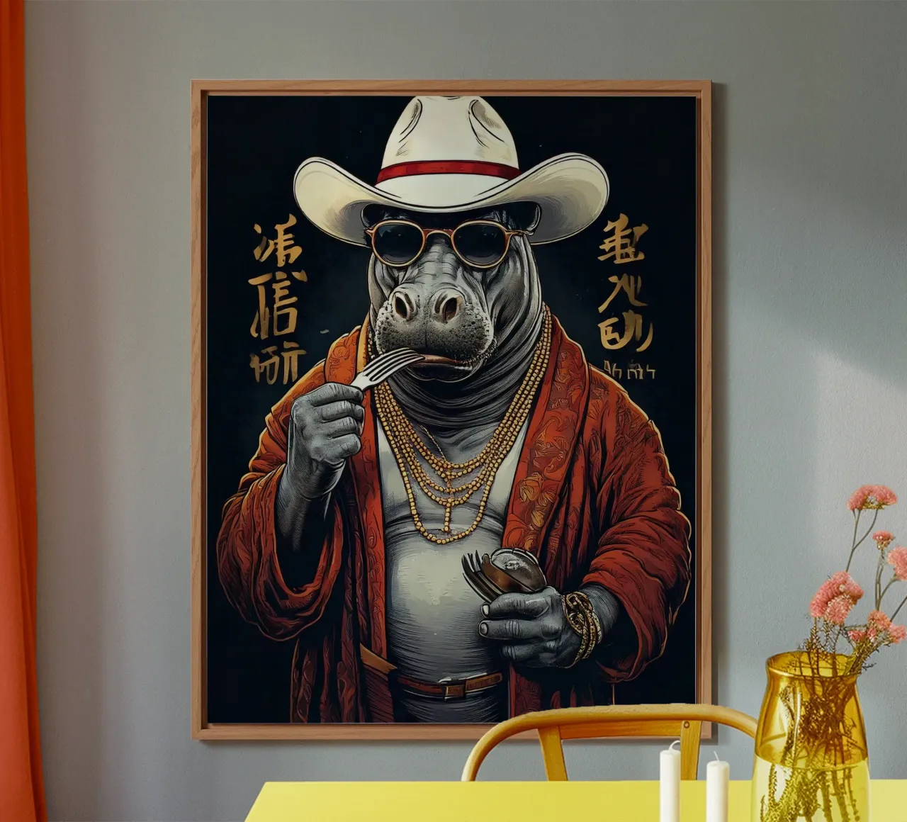 Hippo cowboy alluminio dibond da tylerstudio