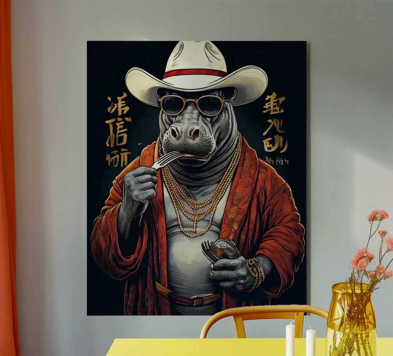 Hippo cowboy alluminio dibond da tylerstudio