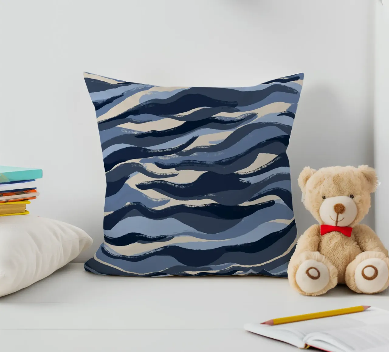 Blue Waves Pattern cuscino da treechild