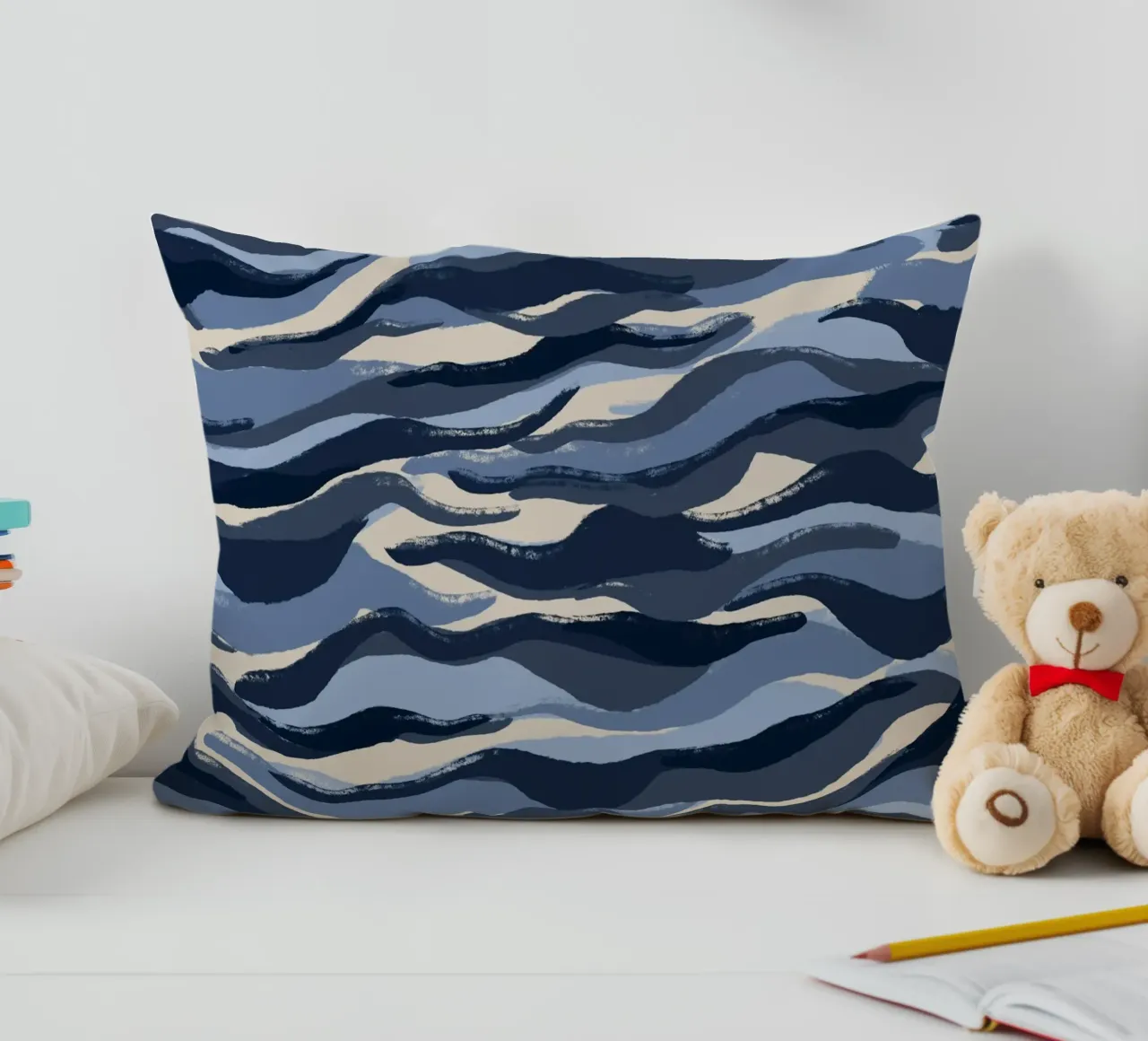 Blue Waves Pattern cuscino da treechild
