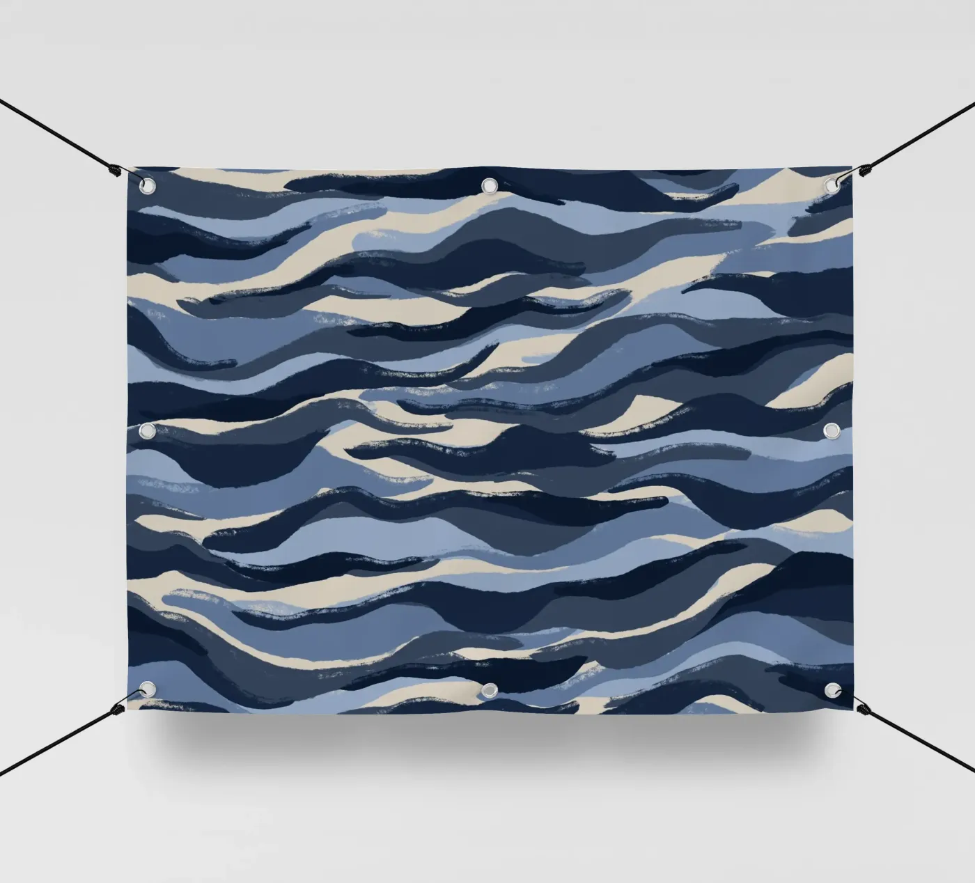 Blue Waves Pattern PVC Plane von treechild