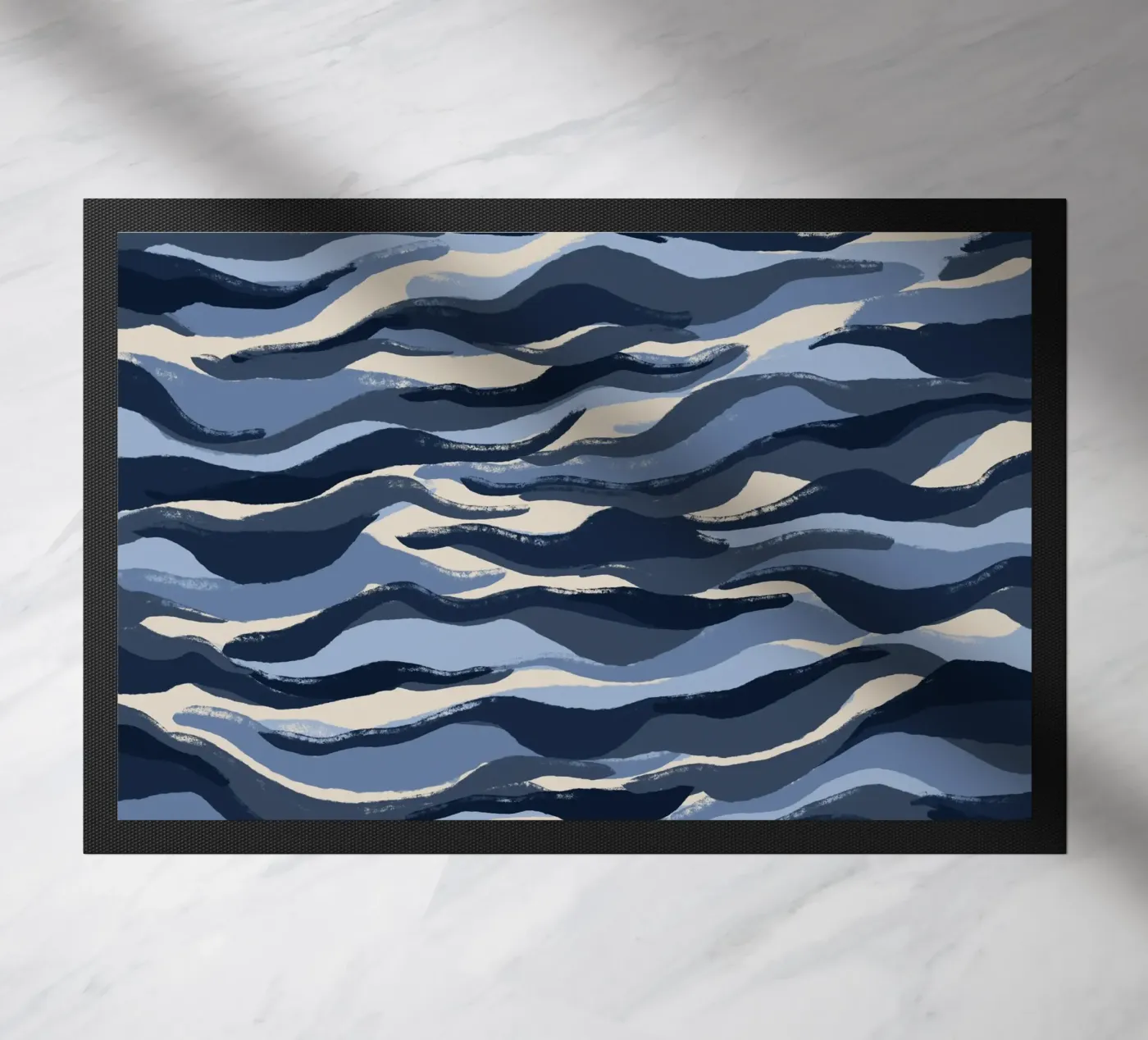 Blue Waves Pattern Fußmatte von treechild